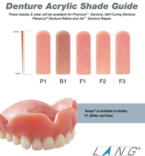 Lang 1430 1lbs Jet™ Tooth Shade Self Curing Acrylic Resin for Crowns And Bridges All Shades